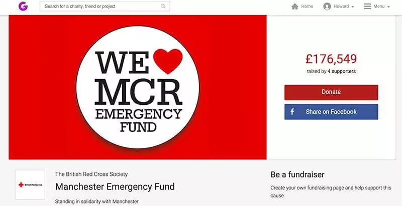 We Love Manchester Emergency Fund JustGiving page