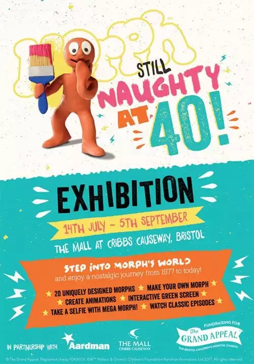 Morph: Naughty at 40 exhibition poster