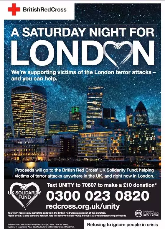 Red Cross Saturday Night for London poster (10 June 2017_