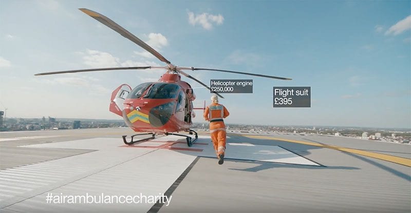 Paramedic running towards London's Air Ambulance