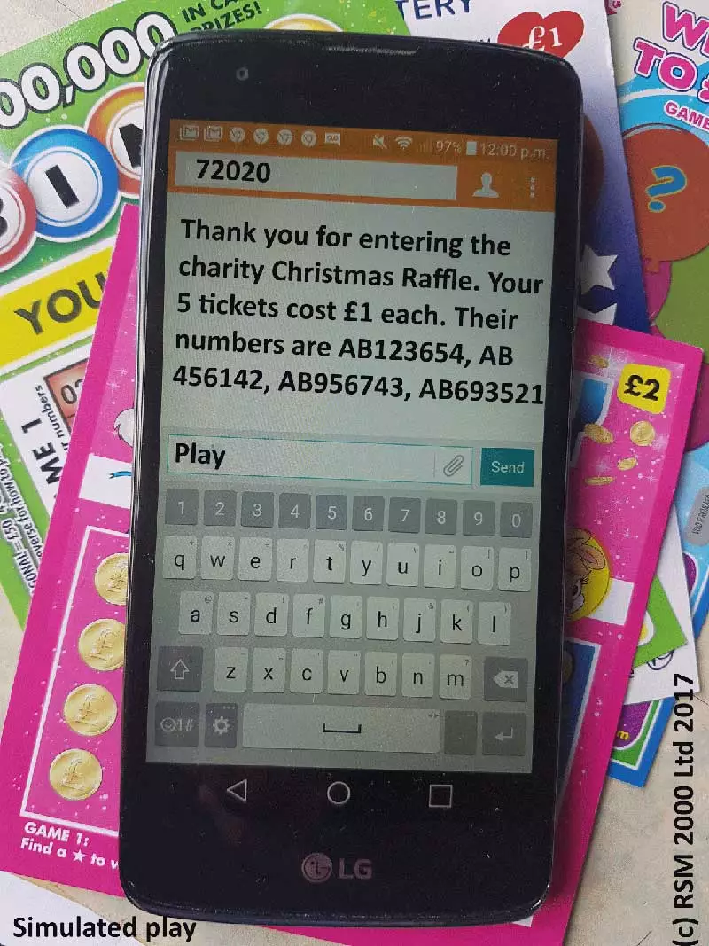 Simulated mobile society lottery code, by RSM 2000 Ltd