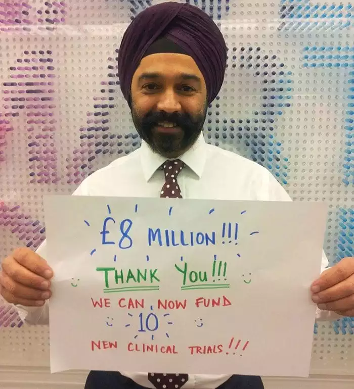 Sir Harpal Kumar thanks donors for £8m raised in #nomakeupselfie campaign