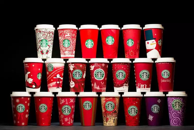 20 years of Starbucks holiday cups in the USA