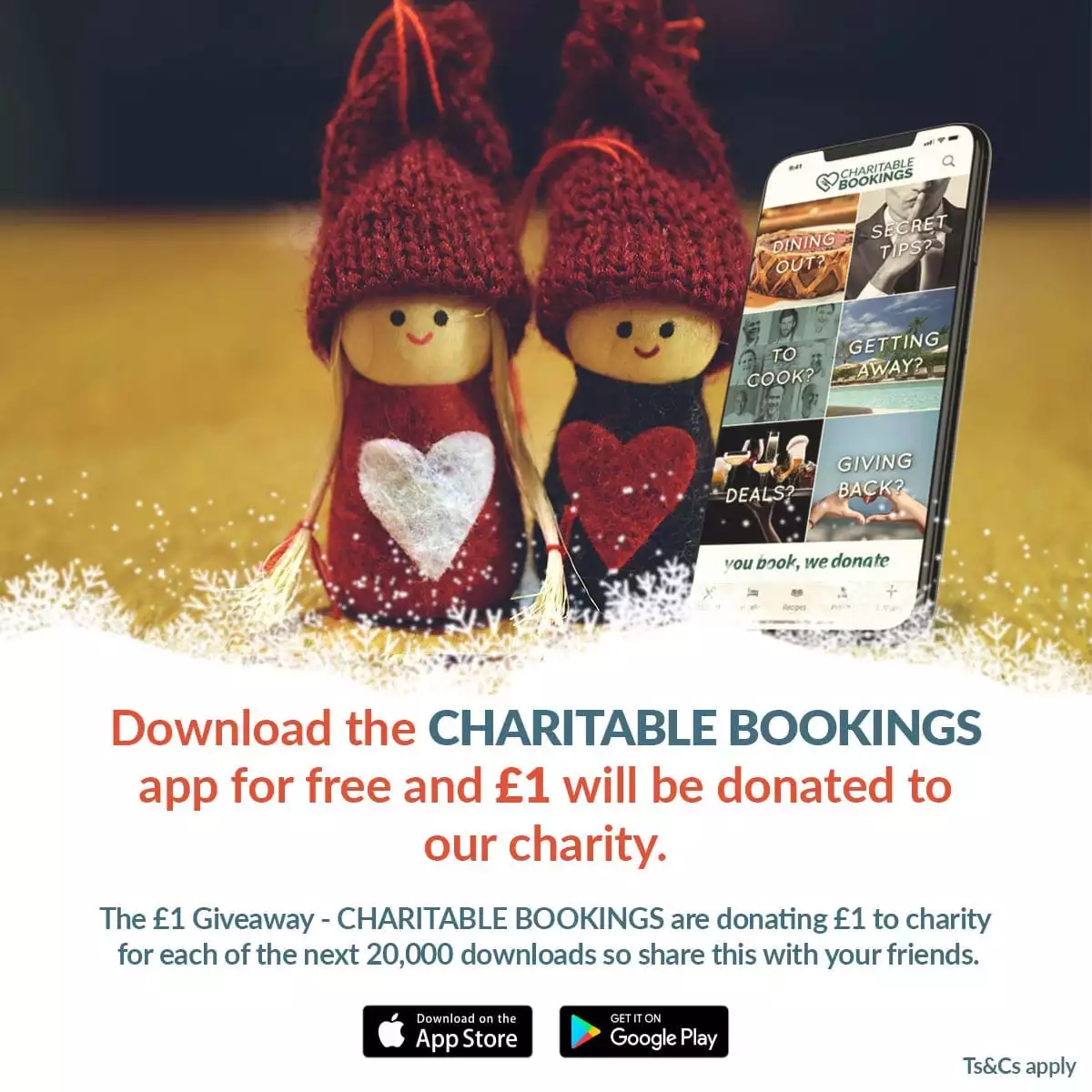 Charitable Bookings app promotion