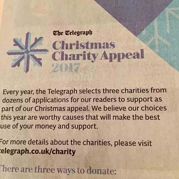 Telegraph Christmas Charity Appeal 2017
