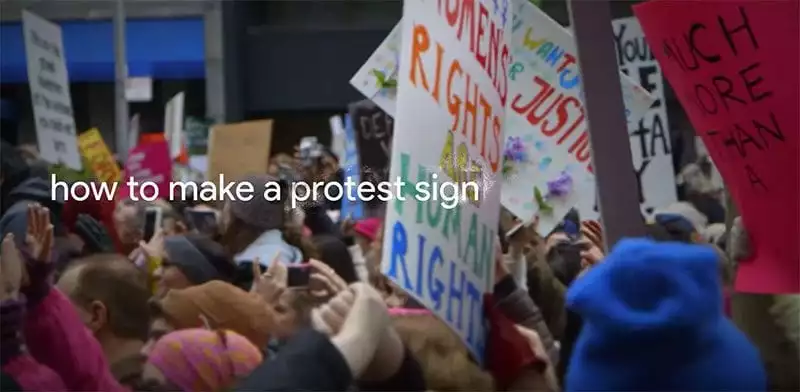 Google search - how to make a protest sign?