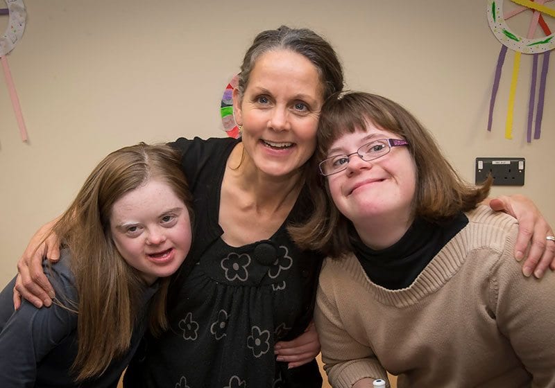 Lauren (left) and Louise (right) with Ailith Harley-Robert, Service Manager at Sunshine and Smiles