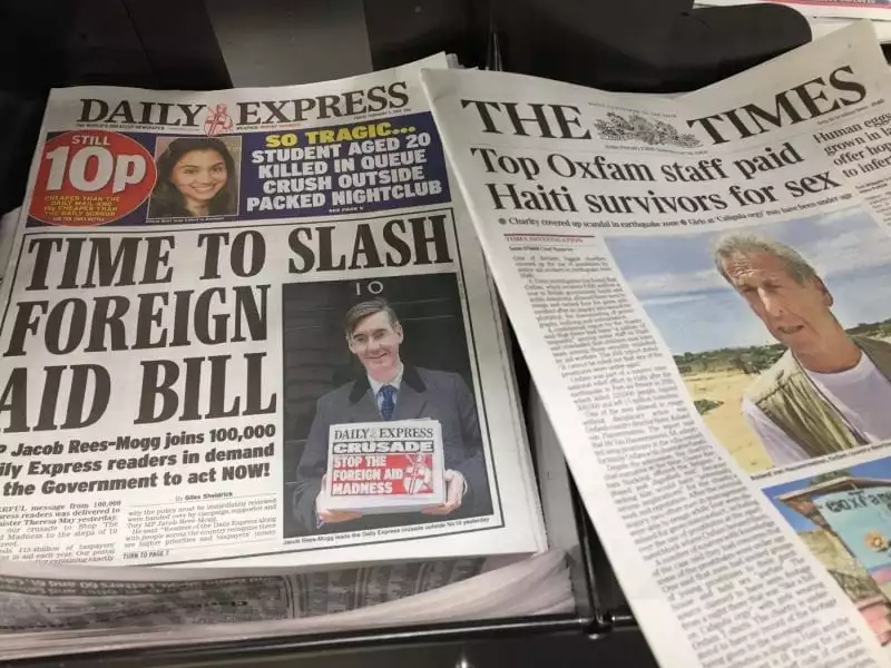 Daily Express and The Times - front pages on 9 February 2018