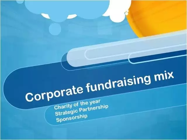 Corporate fundraising mix - from Grahame Darnell slide presentation