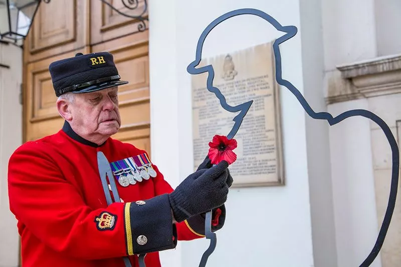 Chelsea Pensioner and There But Not There silhouette Tommy