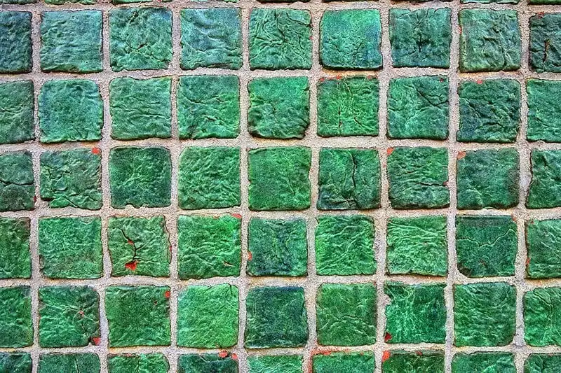 Green wall tile squares