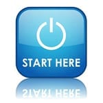Start here - blue button icon