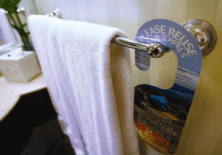 Hotel towel on a rail