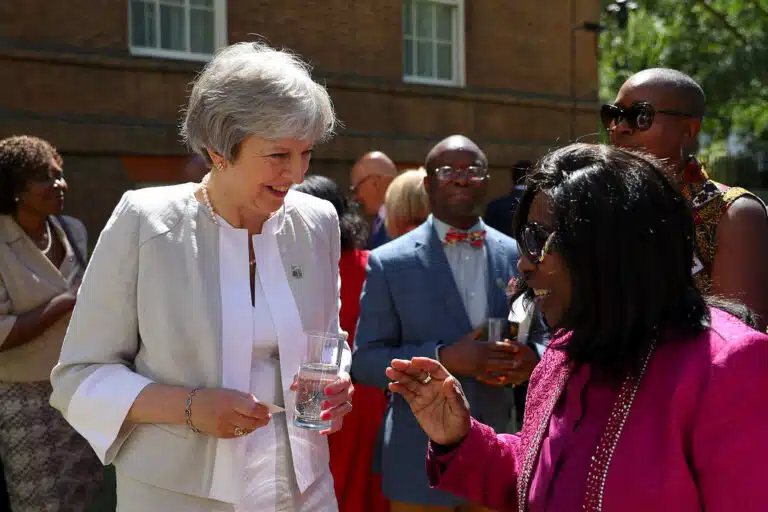 Prime Minister Theresa May talking at the Windrush Reception on 22 June 2018. Photo: Flickr.com