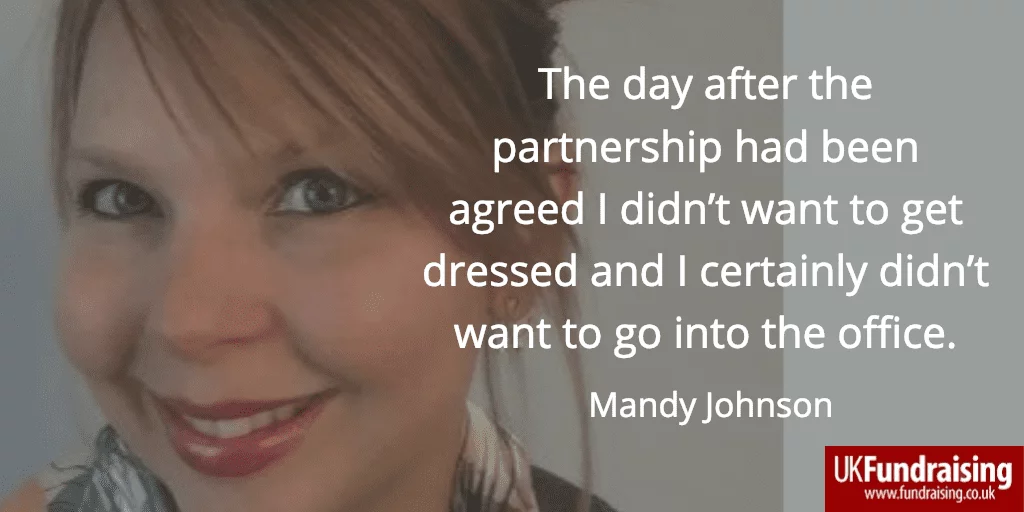 Mandy Johnson quote - The day after the partnership...