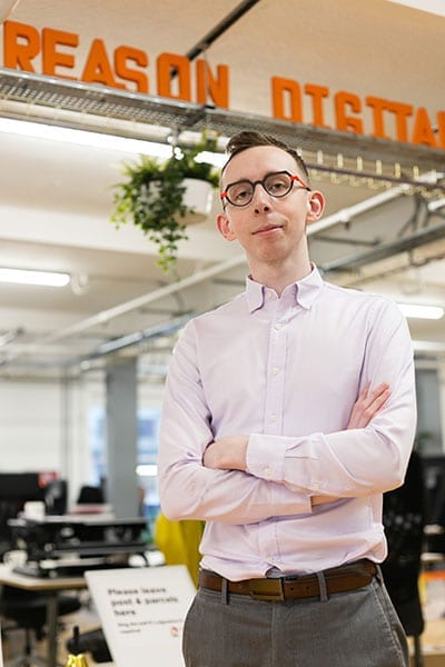 Matt Haworth in Reason Digital's offices