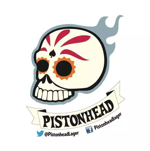 Pistonhead Lager logo - a white skull