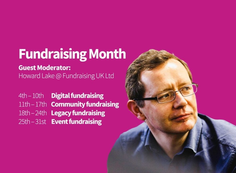 Photo of Howard Lake and details of Fundraising Month on Aviva Community Forum