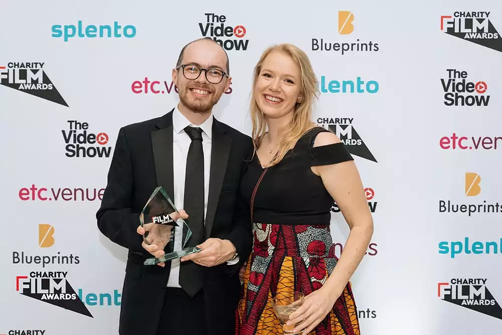 Dan and Mia from Breast Cancer Care at Charity Film Awards 2019