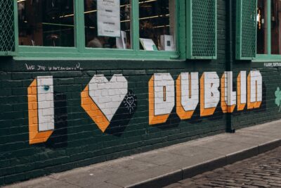 I Love Dublin sign on the outside of a pub in Dublin.