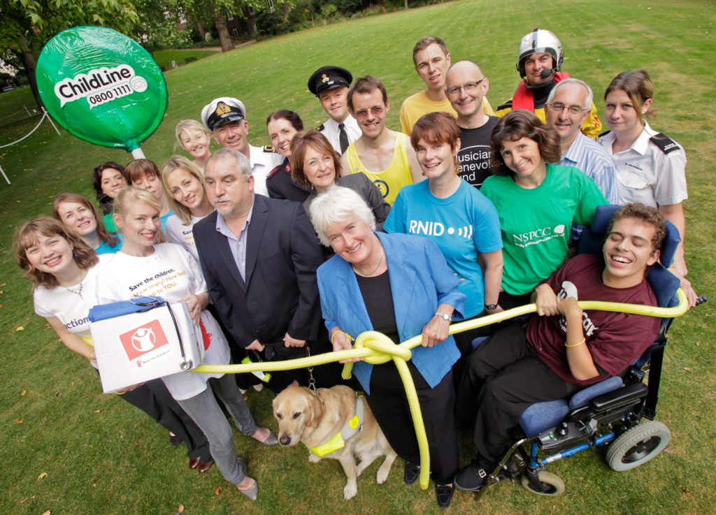 Margaret Mountford and supporters of Remember a Charity