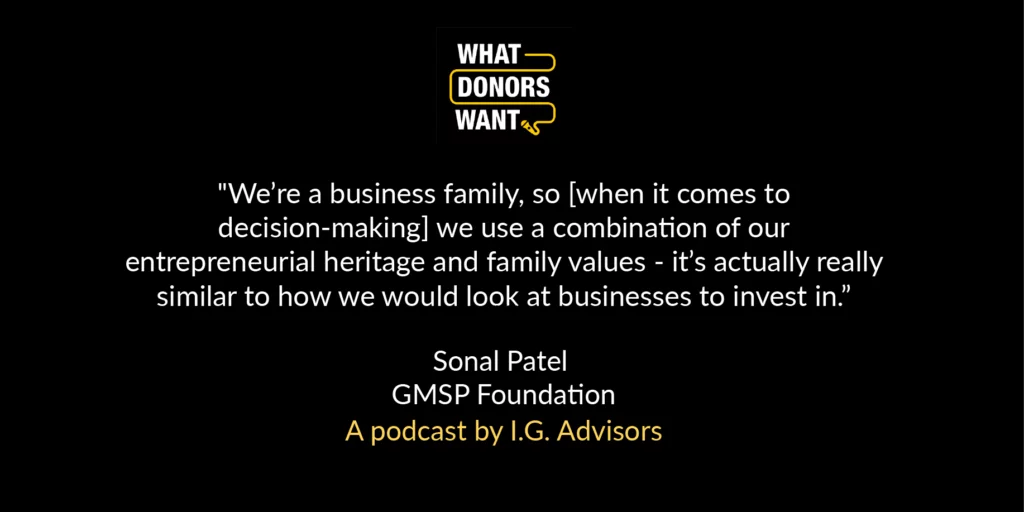 Quotation from Sonal Patel on podcast