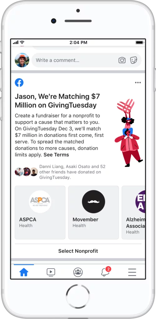 Facebook's matched giving offer for US nonprofits