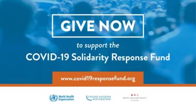 WHO COVID-19 Solidarity Response Fund campaign header