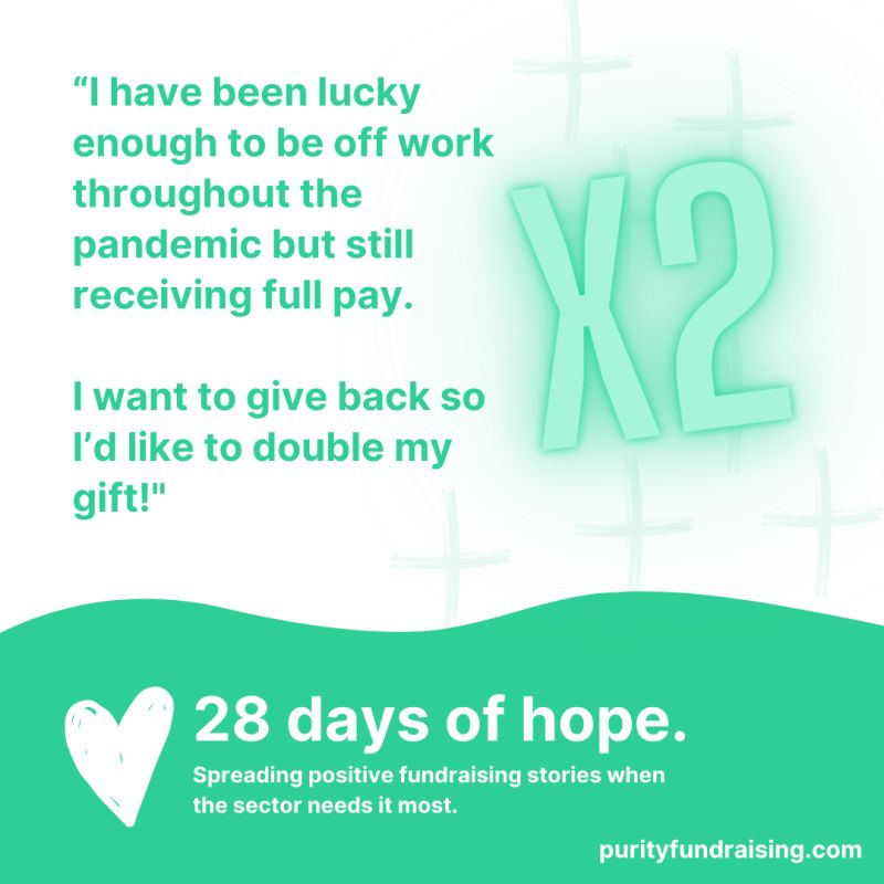 A visual quote from Purity Fundraising's 28 Days of Hope series
