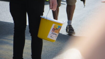Colchester Carnival collecting bucket - photo: Howard Lake
