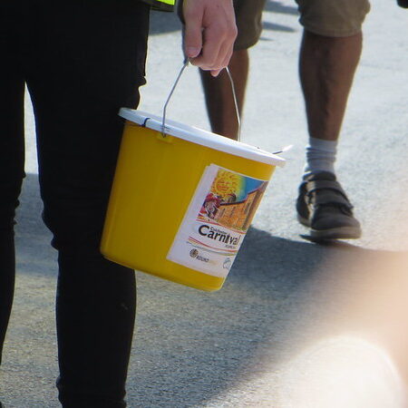 Colchester Carnival collecting bucket - photo: Howard Lake