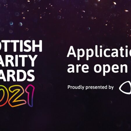 Scottish Charity Awards 2021 logo and announcement that applications are now open