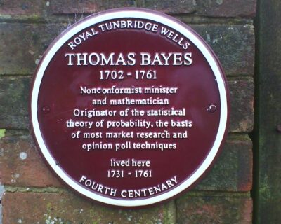 Plaque commemorating Thomas Bayes - Simn