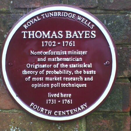 Plaque commemorating Thomas Bayes - Simn