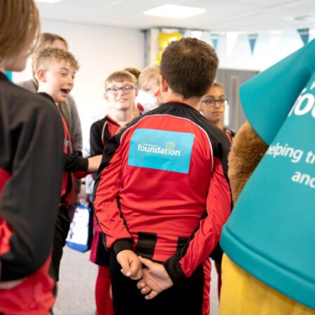 Children in sports kit at Poundland Foundation's launch in Walsall