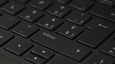 Black keyboard with the word webinar on a button Image by Wynn Pointaux from Pixabay