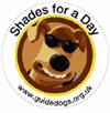 Shades for a Day - Guidedogs button featuring cartoon dog