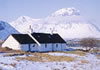 Wintry cottages image on the Liberal Democrats' Leader's official Chistmas card