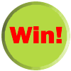 Win! on a green 3D circle