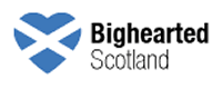 Bighearted Scotland logo - blue heart with the Saltaire on it