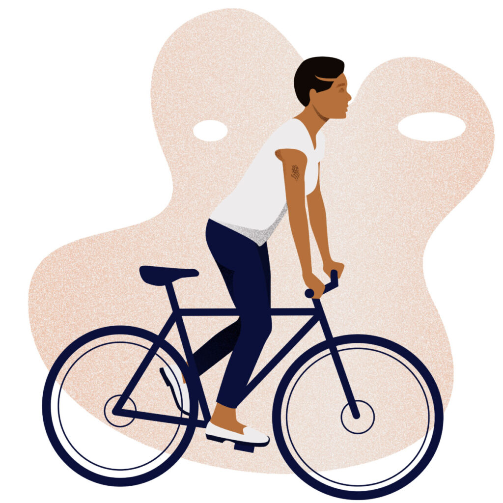 Black Woman on Bike - BlackIllustrations