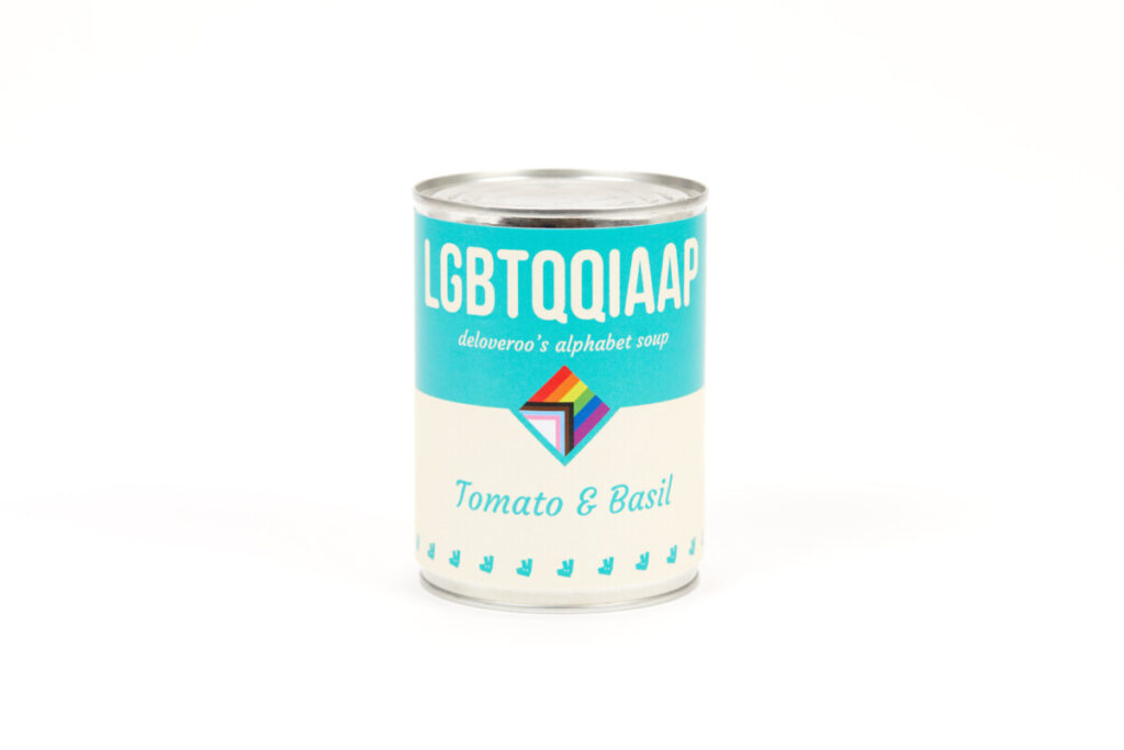 Deliveroo soup can to mark Pride