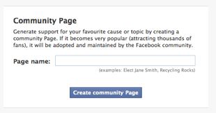 Create a Community Page function on Facebook