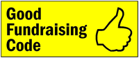 Good Fundraising Code logo, with thumb up sign