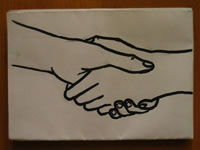 Line drawing illustration of two hands shaking. Photo: Aidan Jones on Flickr.com