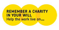 Remember a Charity in your Will logo in black and yellow