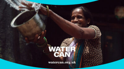 Water Can collective image of a woman in India collecting water