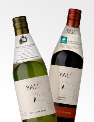 A bottle of red and of white wine from Yali