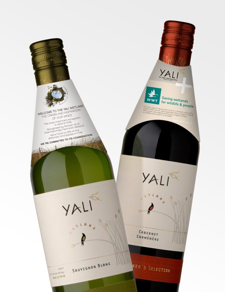 A bottle of red and of white wine from Yali