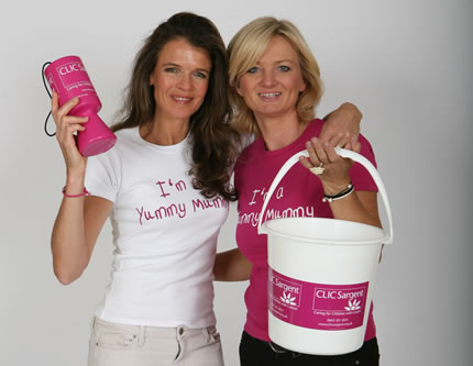 Annabel Croft and Alice Beer collecting for CLIC Sargent